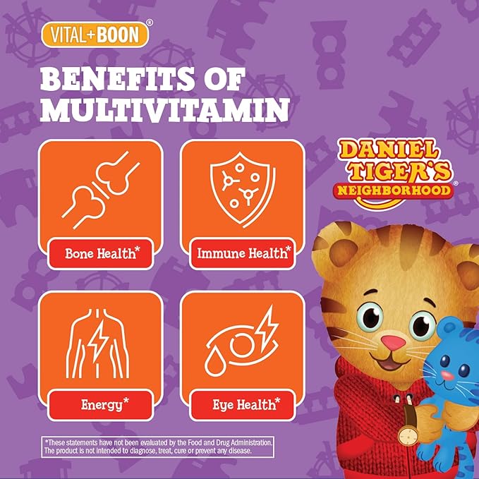 Daniel Tiger - Kids Multivitamin Jellybeans (210 Jellybean Bottle) Toddler 2+ & Kids Vitamins - 13 Essential Vitamins & Minerals to Support Bone Health, Energy, Immune Health & Eye Health - Non GMO