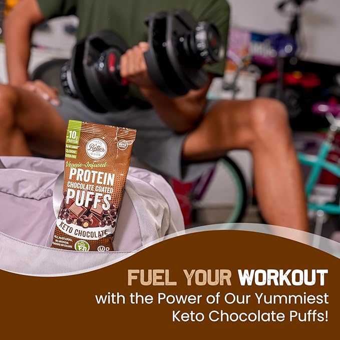 Better Than Good Chocolate Protein Puffs – Keto, Gluten-Free, Low-Calorie (12-Pack) | 10g Protein, Low Carb, Vegan, Healthy all time Snack for Diabetics & Kids
