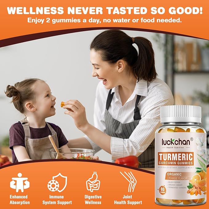 Turmeric Curcumin Gummies with Ginger & Black Pepper Herbal Supplement-400 Count for Adults and Kids - Tumeric Gummy Supplements Vegan, Organic, Gelatin-Free 5 Pack