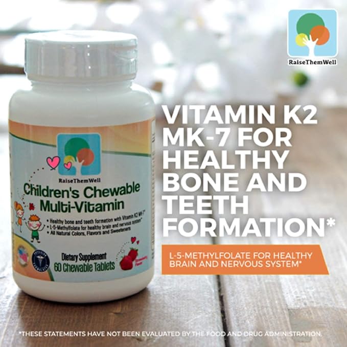 Mag Focus | Maganesium Citrate & B-6 for Kids| Natural Strawberry Flavored Magnesium Focus Supplements and Great Tasting Chewable Multivitamin for Kids Bundle