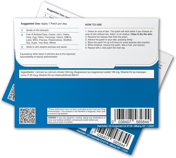 Kids D3/Calcium Topical Patch by PatchAid 30-Day Supply