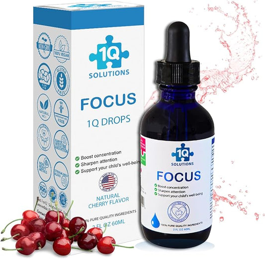 Focus Kids Enhances Clarity Liquid Drops | Acetyl L-Carnitine, Vitamin B1,B6,B12 & Folate | Sugar-Free, Vegan, Gluten-Free, Non-GMO | Cognitive & Attention Support | Advance Absorption | 2 Fl Oz