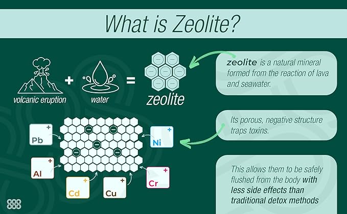 Zeolite Detox for Kids & Adults, Pure Zeolite Clinoptilolite Enhanced w/Chlorella & Minerals, Gentle Daily Cleanse for Focus, Gut & Immune Support, Vegan & Dye-Free Green Apple Gummies, Made in USA