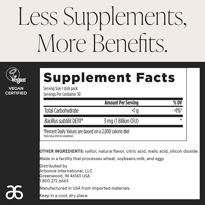 Arbonne BioticSticks Fast Melt Probiotic for Gut Health – Probiotics for Women, Men, and Kids – Gut Health Supplement – Vegan, Gluten-Free, Non-GMO – Mixed Berry Flavor – 30 Stick Packs