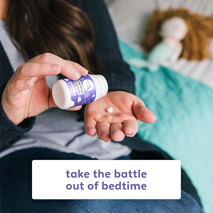 Wink Well Kids Melatonin Chewable Melts- Baby Sleep Aid Chews with Melatonin 1mg- Quick Deep Toddler Sleep Aid, Drug-Free-Fast, Non-Habit-Forming Kids Melatonin Dissolve Tablets- 30 Melts