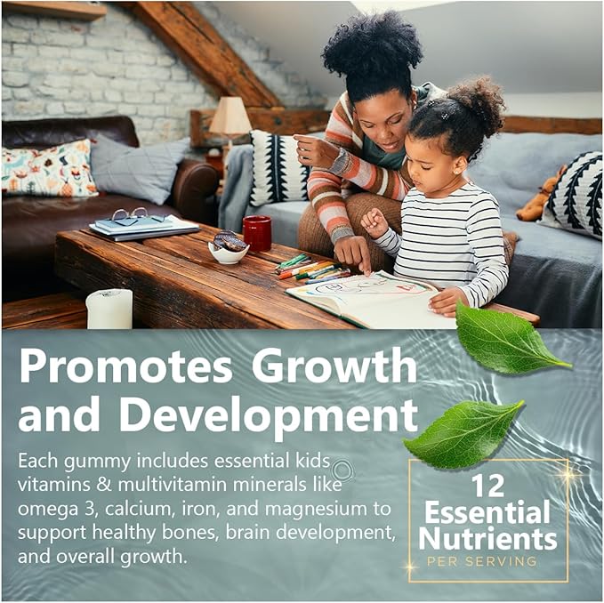 Complete Kids Multivitamin Gummies – 120 Count of Essential Daily Vitamins & Minerals for Immune Support, Focus, & Growth – Perfect for Toddlers, Children, Teens, and Picky Eaters!