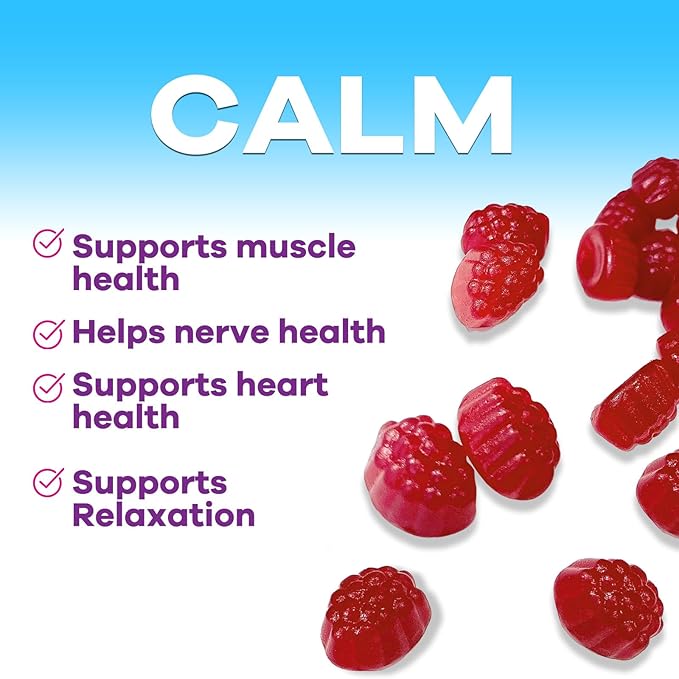 Magnesium Gummies Supplement - High Absorption Magnesium Citrate Supplement for Adults & Kids - Nature's Calm Magnesio Gummy Dietary Supplements for Bone, Muscle Health, Heart Support - 60 Gummies