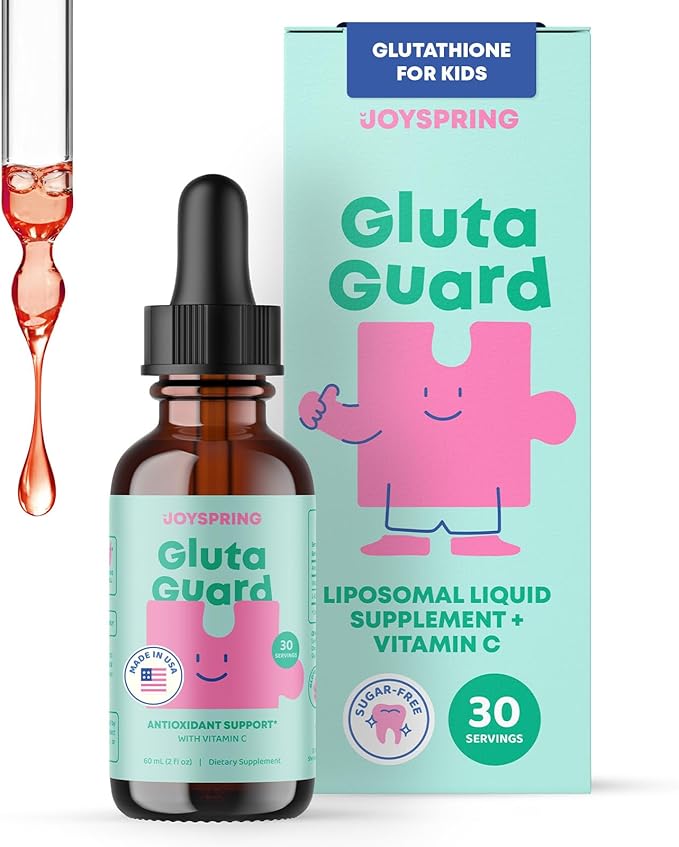 JoySpring Liposomal Glutathione Supplement for Kids | Supports Speech and Eye Contact | 50 MG Antioxidant L-Glutathione Drops | 2 oz Liquid Detox Supplement