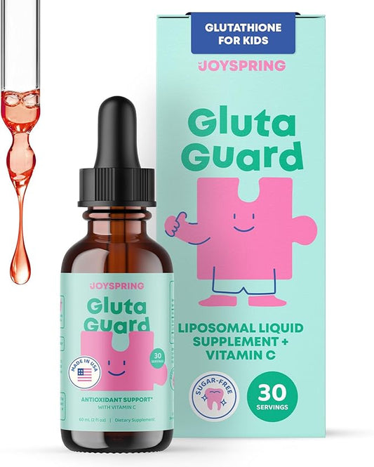 JoySpring Liposomal Glutathione Supplement for Kids | Supports Speech and Eye Contact | 50 MG Antioxidant L-Glutathione Drops | 2 oz Liquid Detox Supplement