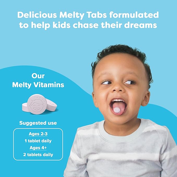 Renzo's Kids Probiotic, Dissolvable Probiotics for Digestive Health & Immune Support, 60 Cherry-Flavored Melty Tabs