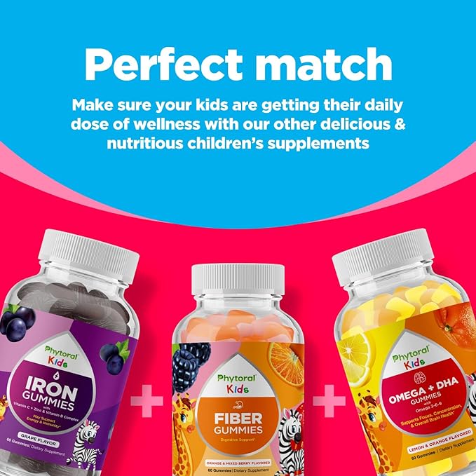 Phytoral Kids Vitamins Gummy Multivitamin Chewable - Kids Gummy Vitamins for Mood Support Natural Energy Boost and Immune Support for - Immune Gummies and Natural Multivitamin