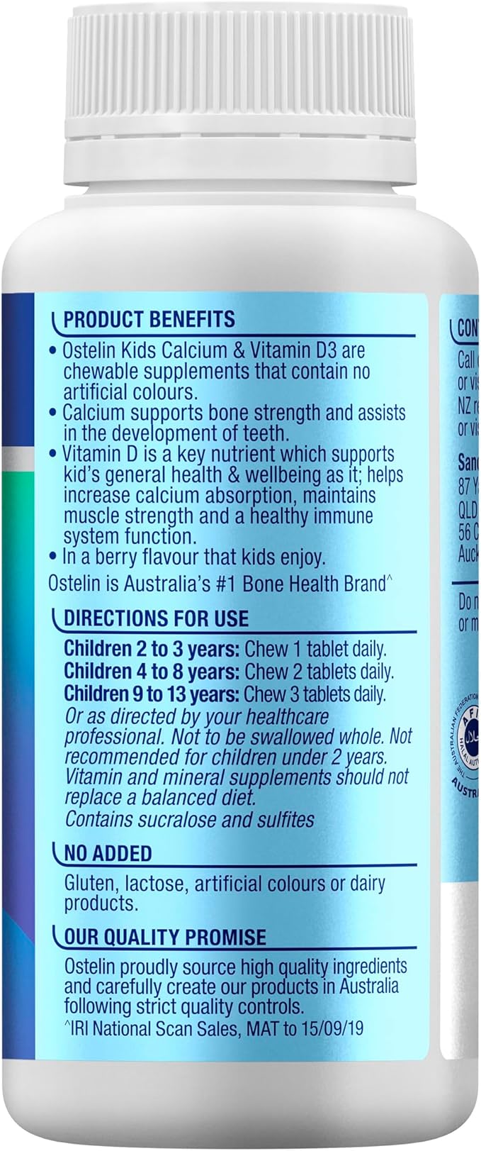 Kids Calcium & Vitamin D3 90 Chewable Tablets
