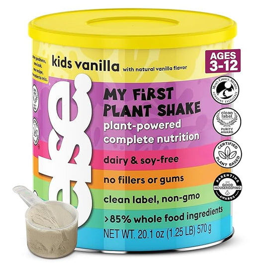ELSE NUTRITION Plant-Based Kids Protein Shake, Protein Powder for Ages 2-12. Dairy-Free, Complete Nutrition Shake, 25 Vitamins & Minerals, Heathy Kids Snacks, Vanilla 1-Pack