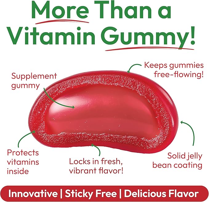 Probiotic Jelly Bean Gummies for Kids, Probiotic Supplements for Digestive Health, Nutritional Vegetarian Supplements, 120 Strawberry Blast Jelly Beans, Kosher