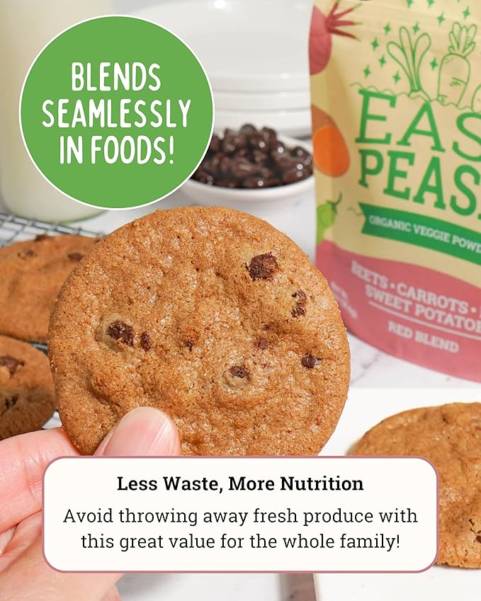 Easy Peasie Organic Vegetable Powder Blends for Picky Eaters | Veggie Additive for Kids (Red 5oz Pouch)