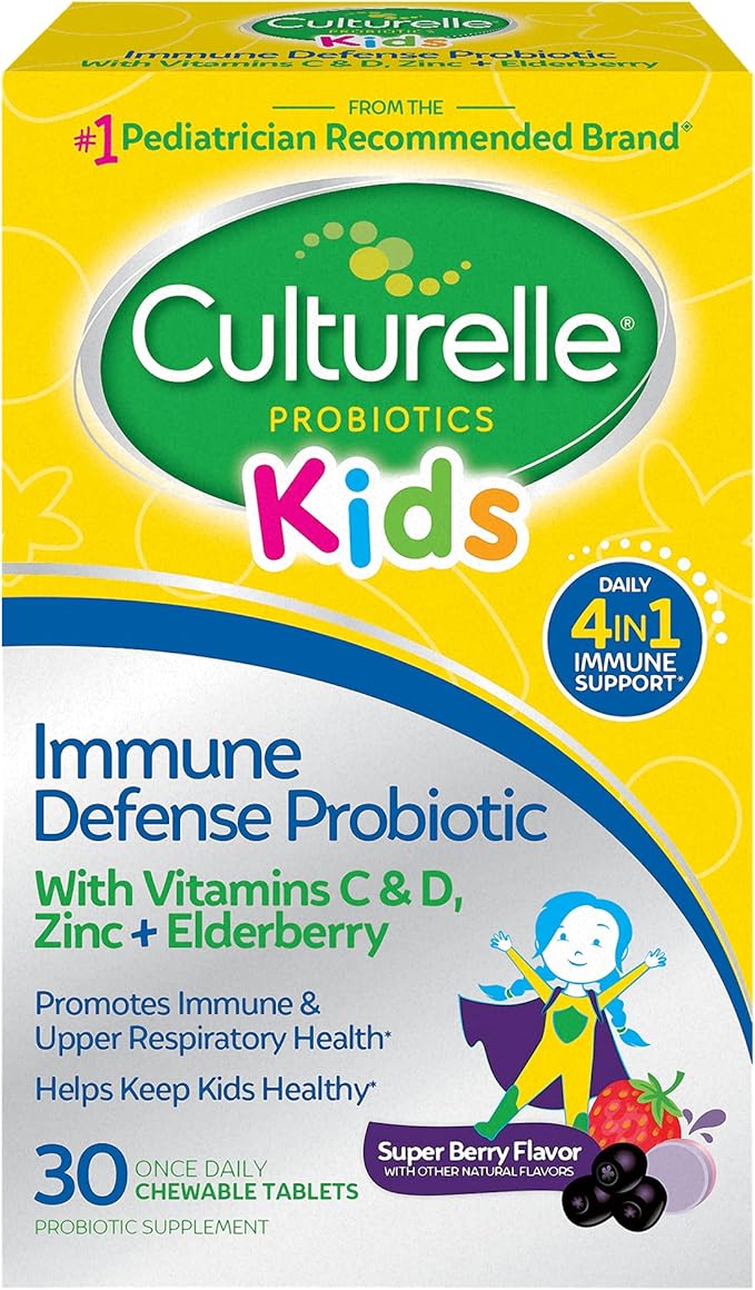 Culturelle Kids Complete Chewable Multivitamin + Probiotic for Kids & Immune Defense Probiotic with Vitamin C