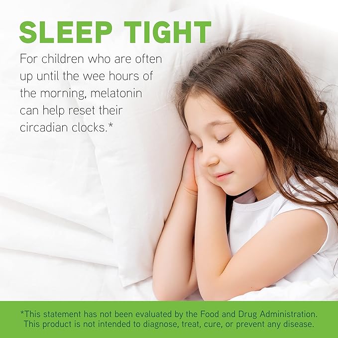 DAVINCI Labs Sleep Tight - Kids Melatonin Supplement to Support Restful Sleep and Focus* - with 3mg Melatonin - Citrus Flavor - 30ml, 75 Servings