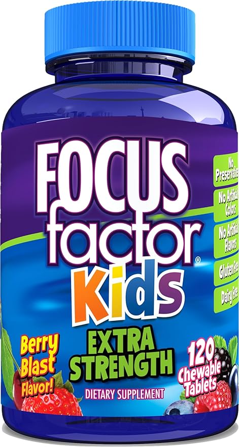 Focus Factor Kids Extra Strength Daily Chewable Brain Health Support + OLLY Kids Chillax Calm Chews, 50 Count