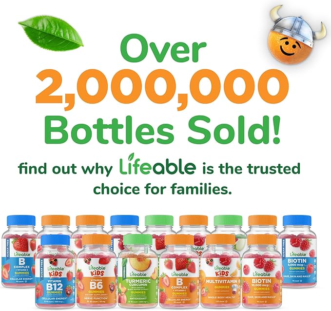 Lifeable Apple Cider Vinegar - for Kids - ACV with The Mother - 500 mg Gummies - Great Tasting Natural Flavor Vitamin Supplement - Gluten Free Vegetarian GMO-Free Chewable - for Children - 60 Gummies