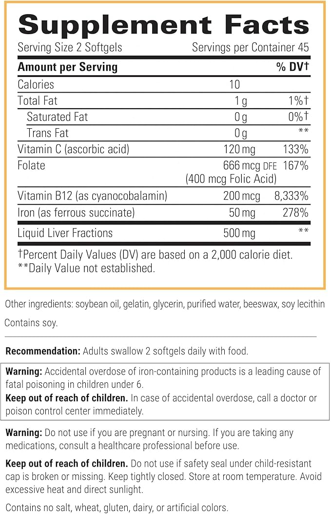 Integrative Therapeutics - Iron Complex - 50 mg of Iron per Serving- Supports Energy and Stamina* - 90 Softgels