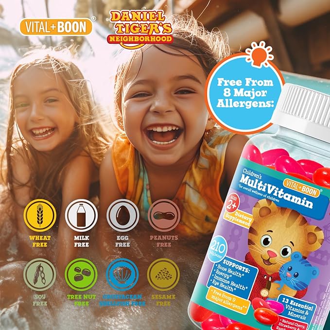Daniel Tiger - Kids Multivitamin Jellybeans (210 Jellybean Bottle) Toddler 2+ & Kids Vitamins - 13 Essential Vitamins & Minerals to Support Bone Health, Energy, Immune Health & Eye Health - Non GMO
