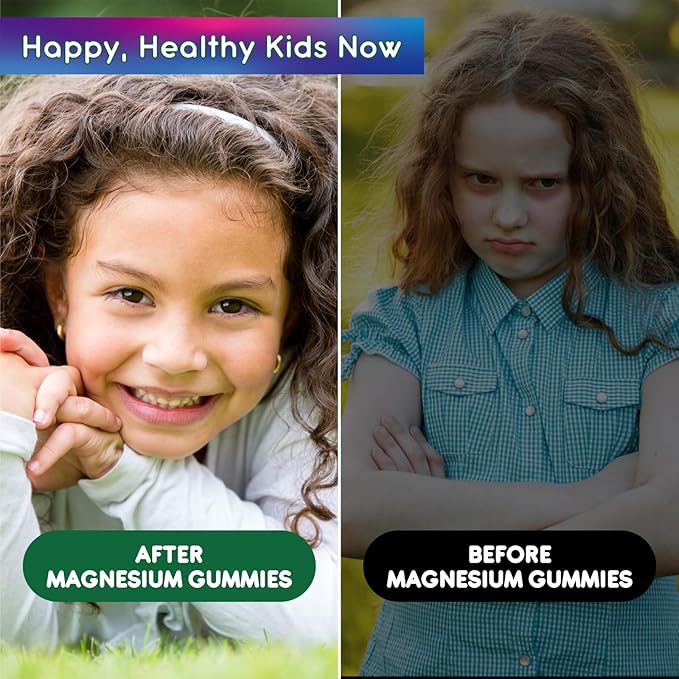 Kids Magnesium Gummies, Magnesium Glycinate Gummies for Kids & Adults with L-Theanine, Chamomile, Licorice, Vitamin D, B6 for Sleep, Relaxation, Brain & Muscle, Sugar Free Pineapple 60ct