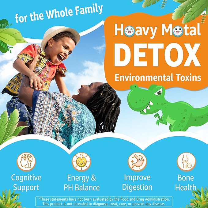 Zeolite Detox for Kids & Adults, Zeolite Gummies w/ Chlorella, Spirulina, Minerals, Choline, Natural Detox Cleanse for Immune, Focus, Energy, Gut Health, Sugar Free, Ages 4+, Gluten Free, 60cts