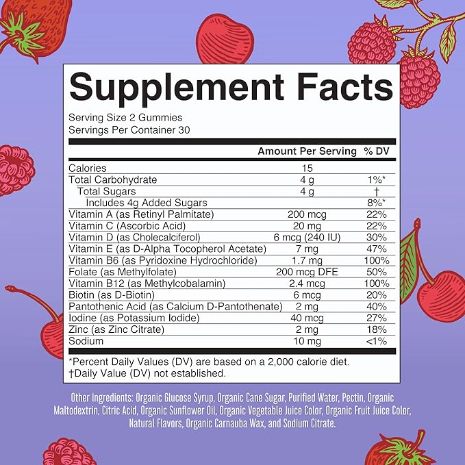 MaryRuth Organics Kids Vitamins | Multi | 1 Month Supply | Kids Multivitamin Gummies for Ages 4+ | Vegan | Only 2 Gummies a Day | 60 Count