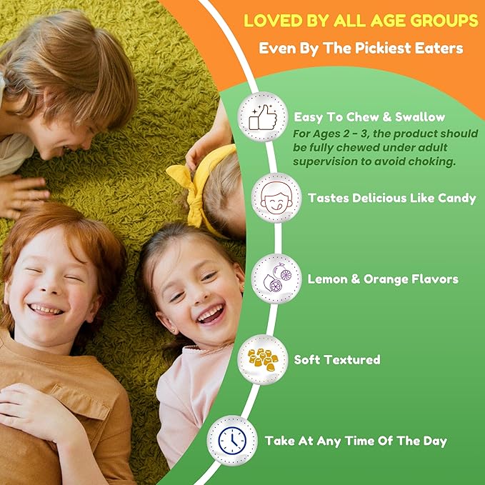 Gelatin Free Kids Omega 3 Gummies w/DHA 30 Servings. Plant-Based Omega 3 for Kids. Gluten Free & Non-GMO DHA Gummies. Children Omega 3 Gummies for Kids. Omega 3 Kids to Support Brain & Immune System