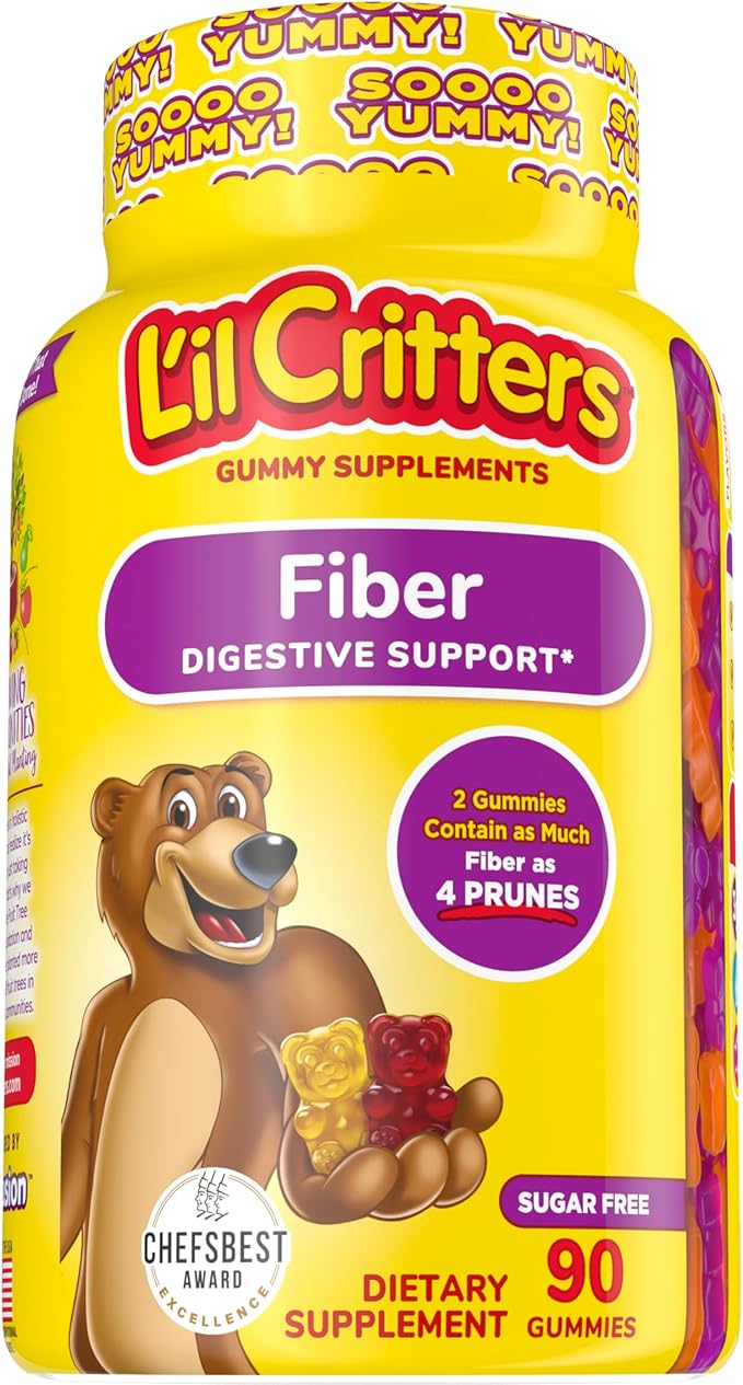 L'il Critters Kids Multivitamin Gummies, 190 Count & Fiber Gummies for Digestive Support, 90 Count