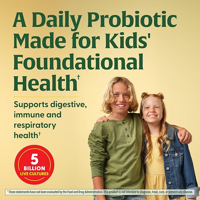 MegaFood MegaFlora Probiotics for Kids - Probiotics for Digestive Health - 5 Billion CFUs - Non-GMO, Vegetarian, Made Without 9 Food Allergens - 60 Mini Capsules (60 Servings)