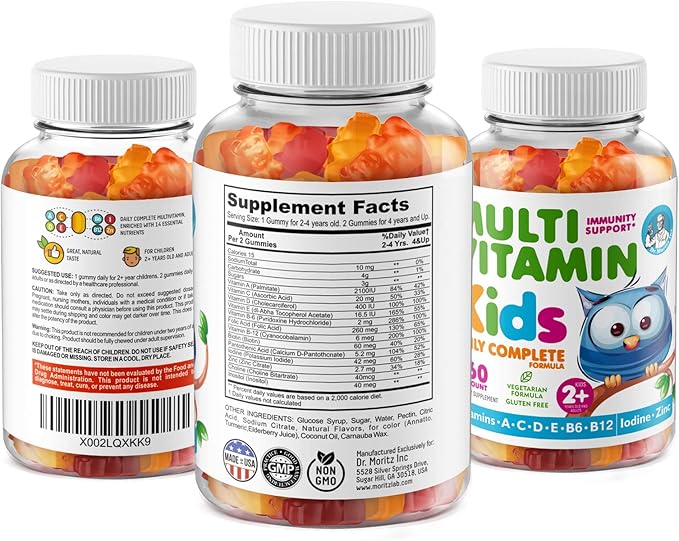 DR. MORITZ Kids Multivitamin Gummies and Vegan Omega 60 Softgels
