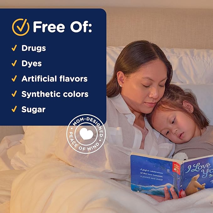 Mommy's Bliss Kids Sleep + Immunity 1 mg Melatonin Chewable, Contains Magnesium, Elderberry, and Vitamin D, Sugar Free, 3 Years+, 1 Bottle (50 Tablets)