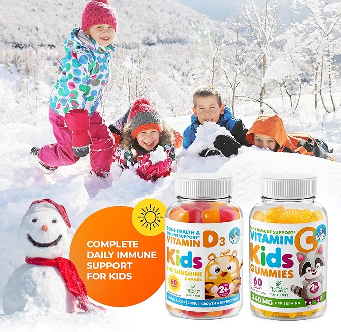 Vitamin C Gummies 120 count for Kids & Adults 240 mg and Magnesium 200 mg Gummies - Immune Support Low-Sugar Chewable Gummy Vitamins for Toddlers with Magnesium Calm Chews for Kids & Adults Sugar-Free