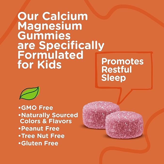 VITEEY Kids Calcium Gummies + Vitamin D3 & Magnesium Citrate for Kids and Teens - Supports Bone Health, Immune Support, Energy & Muscle Function - Gluten Free, GMO Free - Tasty Chewable Fruit Flavored
