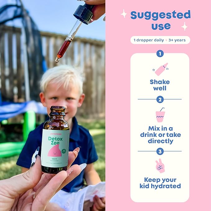 JoySpring Zeolite Drops for Kids – Natural Berry Flavor with Vitamin D3 – Supports Wellness & Everyday Vitality – 30-Day Supply