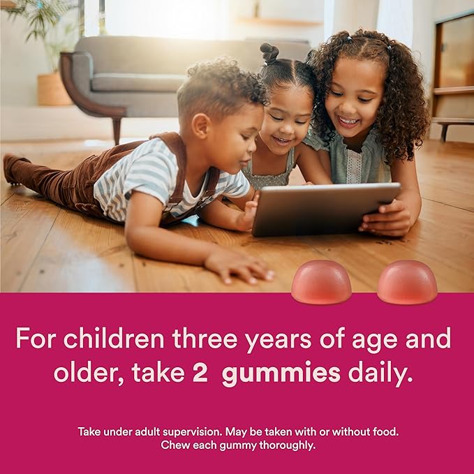 SmartyPants Kids Probiotic & Prebiotic Gummies for Digestive Health: 6 Billion CFU Gut Health Supplement, Clinically Studied Prebiotic for Immune Support, Strawberry, 60 Count (30 Day Supply)
