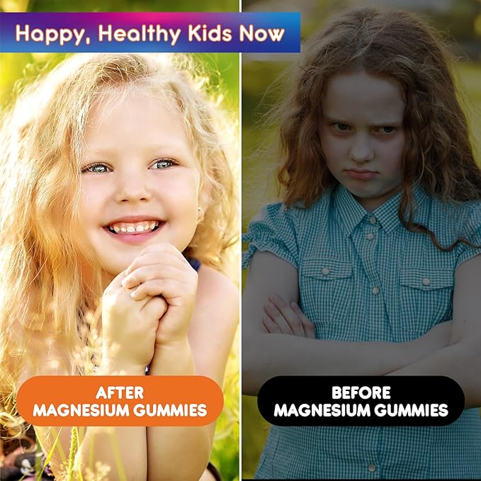 2 Pack Calm Magnesium Gummies for Kids - Magnesium Glycinate, L-Threonate Supplement for Sleep, Brain, Immune & Bone Health - Great Tasting Magnesium Gummies for Adults & Kids - Sugar Free Orange