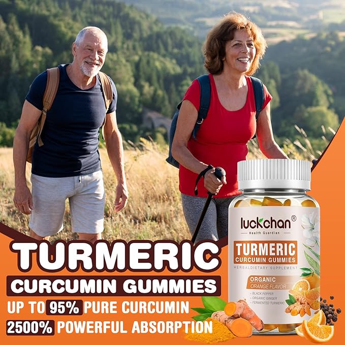 Turmeric Curcumin Gummies with Ginger & Black Pepper Herbal Supplement-400 Count for Adults and Kids - Tumeric Gummy Supplements Vegan, Organic, Gelatin-Free 5 Pack