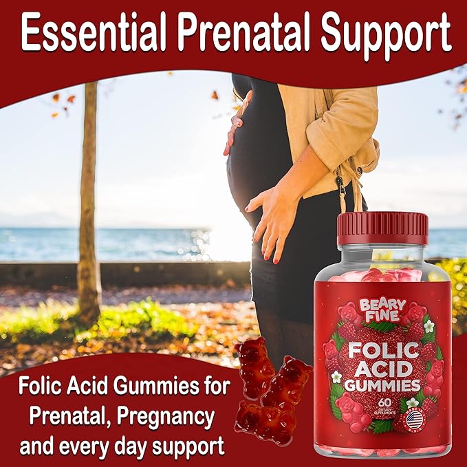 Sea Moss & Elderberry Gummies with Folic Acid – Immune, Thyroid & Prenatal Support for Adults & Kids – Vegan, Non-GMO – 60 Berry-Flavored Gummies – Made in The USA