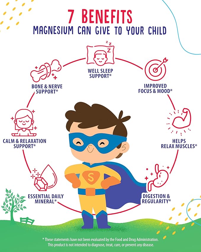 Sugar-Free Magnesium Gummies for Kids & Teens - 500mg Calm Magnesium Citrate Gummies - Chewable Magnesium Gummy Supplement for Sleep, Mood & Muscle Support