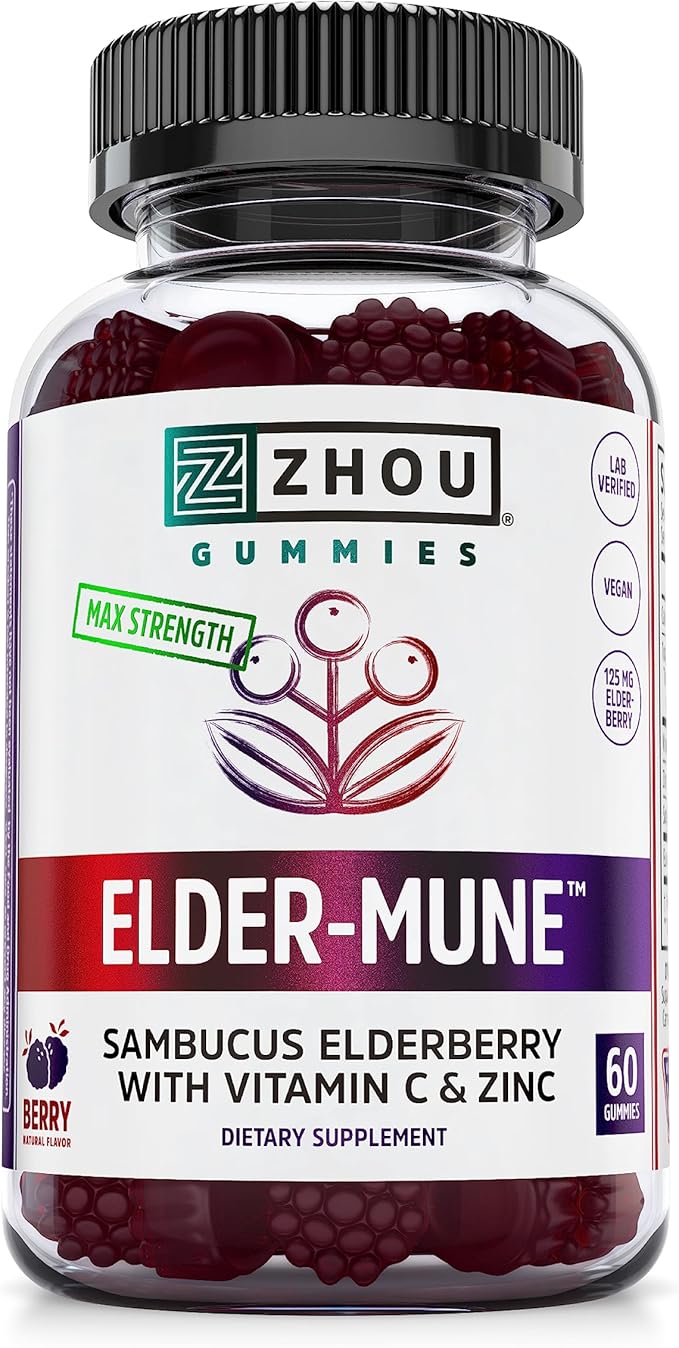 Zhou Nutrition Elderberry Gummies 60 Count & OLLY Kids Magnesium Gummies 50 Count Immune & Calm Support