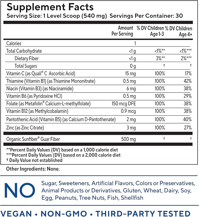 Tasteless Multivitamin Powder for Kids + Toddlers- No Sweeteners, Flavors, Colors or Preservatives. Add to Beverages or Food. Pure, Flavorless Children's Multivitamin Supplement.