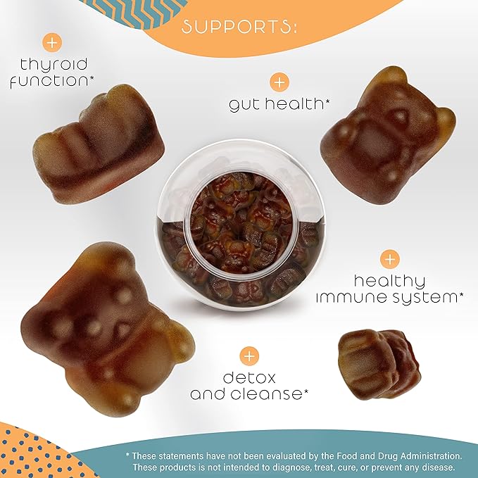 Irish Sea Moss Gummies– 120 Delicious Berry Vegan Seamoss Gummies with Burdock Root, Seamoss & Bladderwrack – Gummy Vitamins to Support a Healthy Thyroid, Gut & Immune – for Adults & Kids