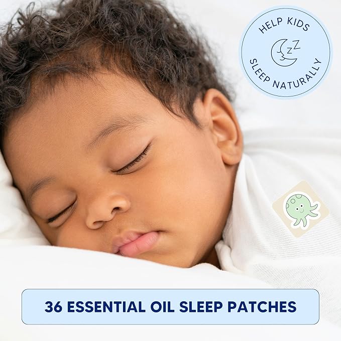 Children's Sleep Patches | Melatonin Free Toddler Sleep Aid with Lavender, Clary Sage, Orange and Geranium Essential Oils | Sleepy Stickers for Kids | 36 Patches