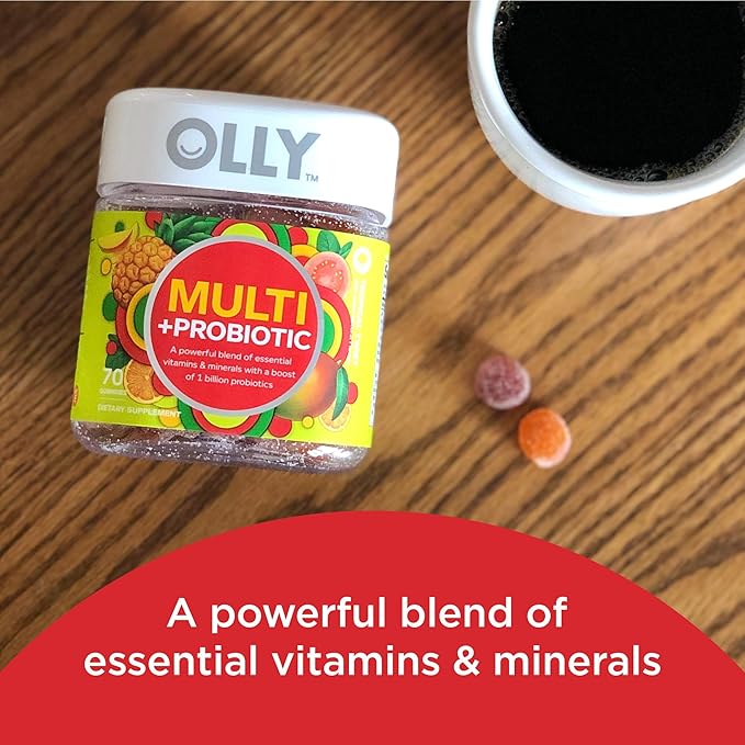 OLLY Adult Multivitamin with Probiotics & Kids Multivitamin Gummy Worms, 35 & 45 Day Supply