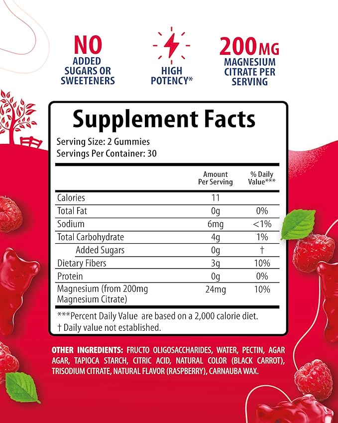 Magnesium Gummies for Kids & Adults - 200mg - Calm Magnesium Chews - Magnesium Citrate Chewable Supplement for Mood & Muscle Support