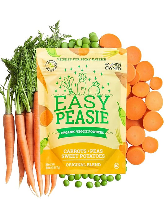 EasyPeasie Organic Veggie Powder Blends for Kids and Picky Eaters | Natural Vegetable Powder Supplement for Meals and Smoothies (Original 5oz Pouch)