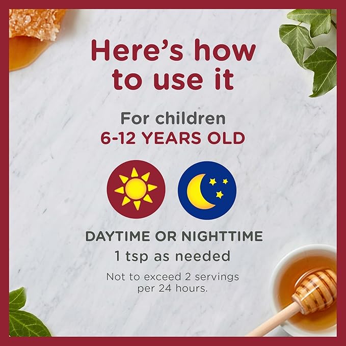 Zarbee's Children's All-in-One Honey Cough Syrup + Mucus, Throat & Nasal Day & Night Value Two Pack for Kids 6-12 + Dark Honey, Ivy Leaf Extract, Zinc Turmeric Root & B-Vitamins, Grape, 2 x 4 fl. Oz