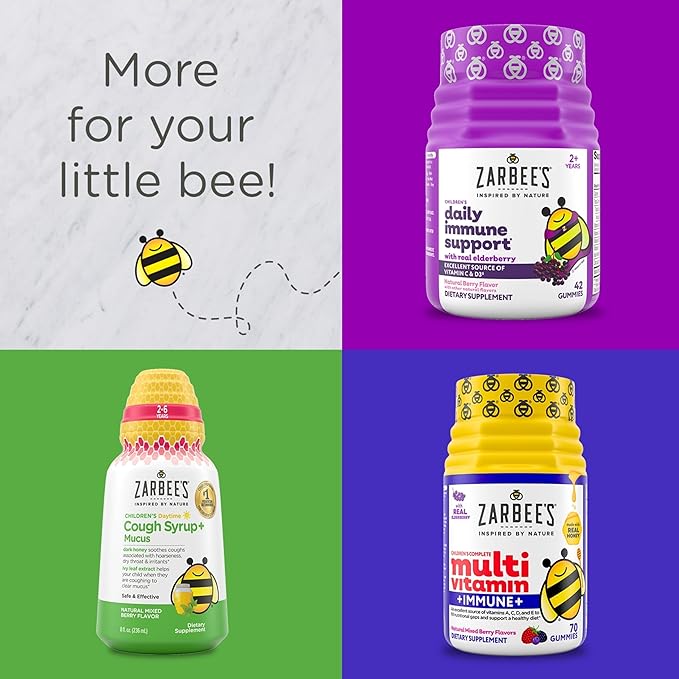 Zarbee's Kids 1mg Melatonin Chewable Tablet Drug-Free & Effective Sleep Supplement Easy to Take Natural Grape Flavor Tablets for Children Ages 3 and up 50 Count
